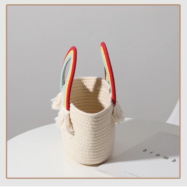 Новым Handmade сплетенная хлопком сумка облака радуги сумки сумки пляжа праздника взморья сумки разносторонней сплетенная соломой прекрасная
