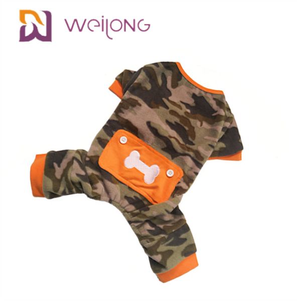 Poly Fleece Winter Pet Pajama Camo Skull Dog Fleece Onesie