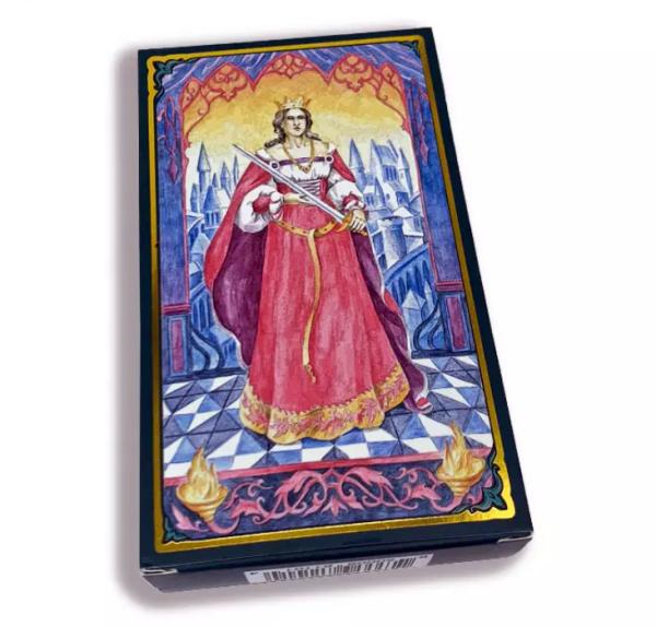 Customized Gold Foil 350gsm Coated Paper Tarot Cards 70x120mm With Tuck Box