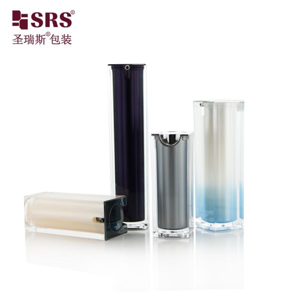 Square Luxury Empty Cosmetic Serum Airless Lotion Pump Bottle