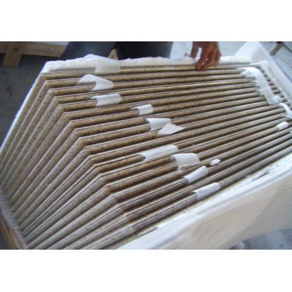 Rustic Yellow Colored Granite Stone Slab Countertop For Kitchen Showroom