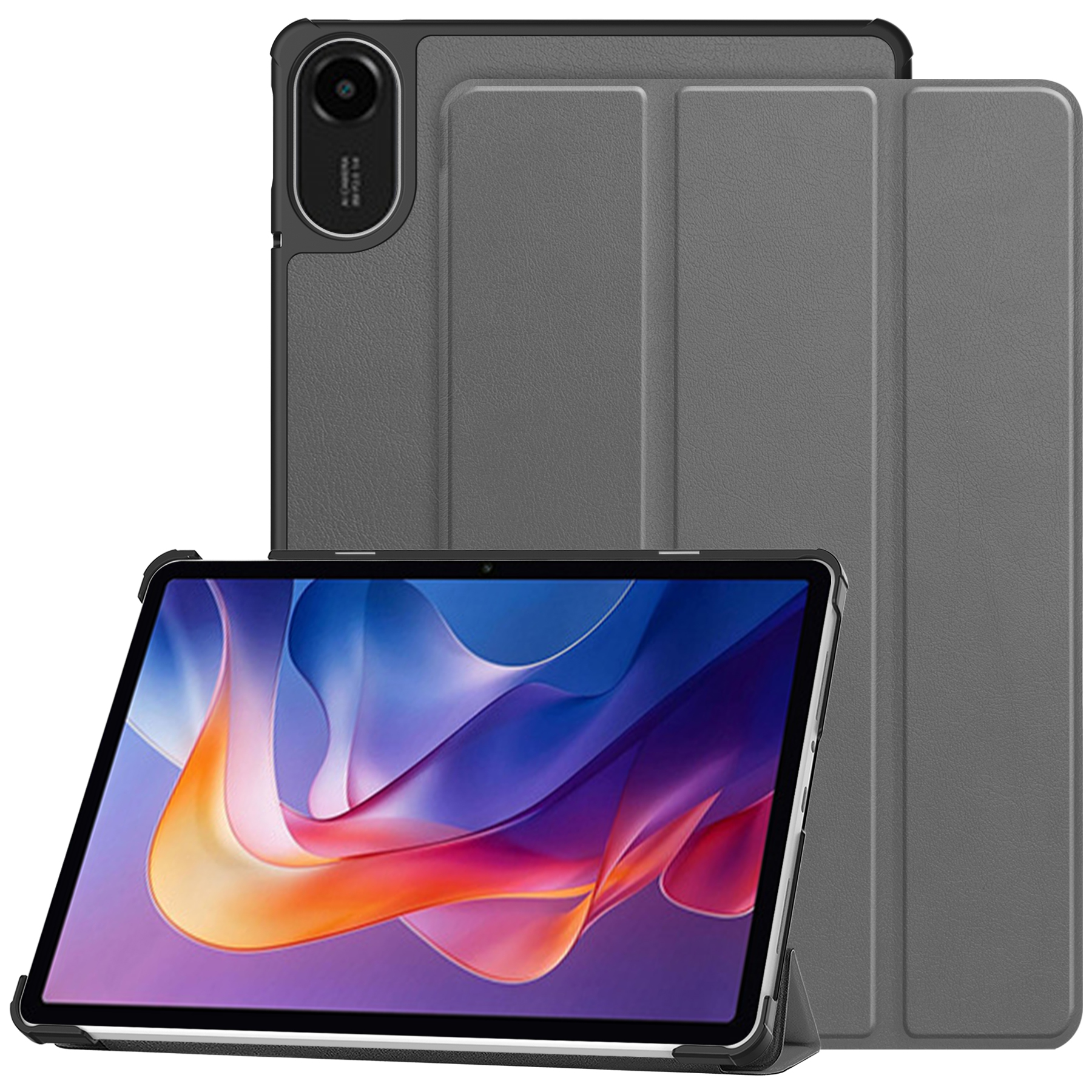 Laudtec Slim Stand Protective Cover with Hard PC Translucent Back Shell PU Leather Cover for Redmi Pad 2 2025 Case