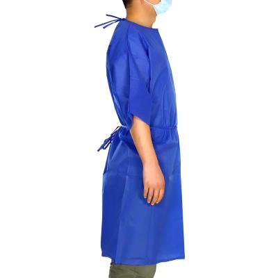 Robe non tissée respirable d'isolement de douille courte de la robe pp d'isolement pour le docteur