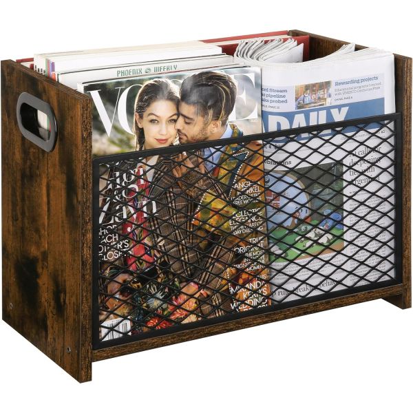 Home Decorations Varnished Desktop Storage Basket for Letters Books Newspapers