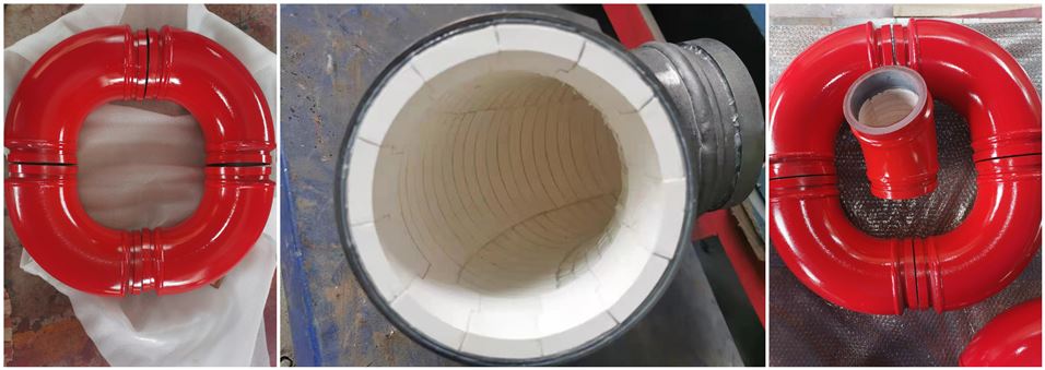 Metal Concrete Pump Pipe Red Double Wall Concrete Pump Elbow