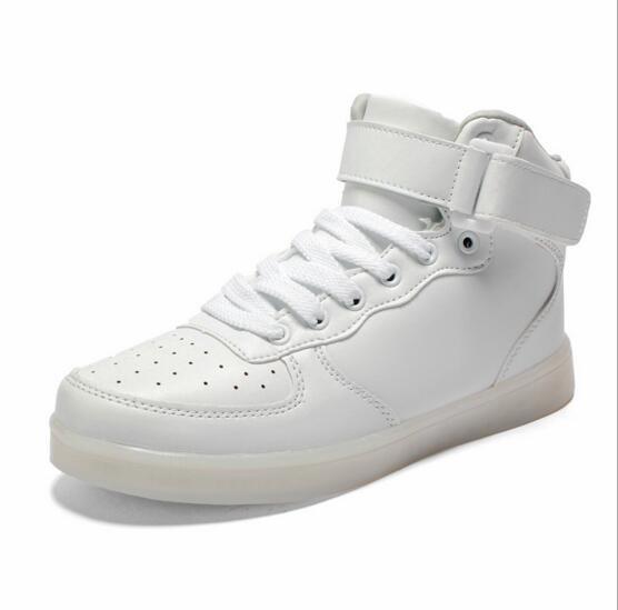 Durable Light Up High Top Sneakers , Aqua And White High Top Led Shoes