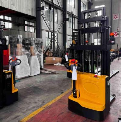 4500mm 1500kg Full Electric Walkie Stacker for loading and unloading goods in warehouse