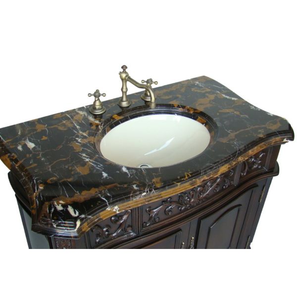 Pre Cut Black Marble Vanity Countertops , Potoro Wall Mounted Marble Bar Counter