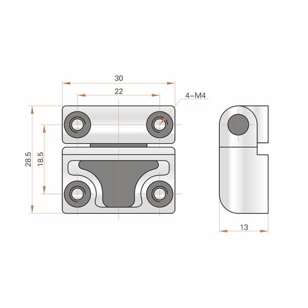 304 Stainless Steel Hinges 2KN Bearing Capacity With Polishing Surface Treatment