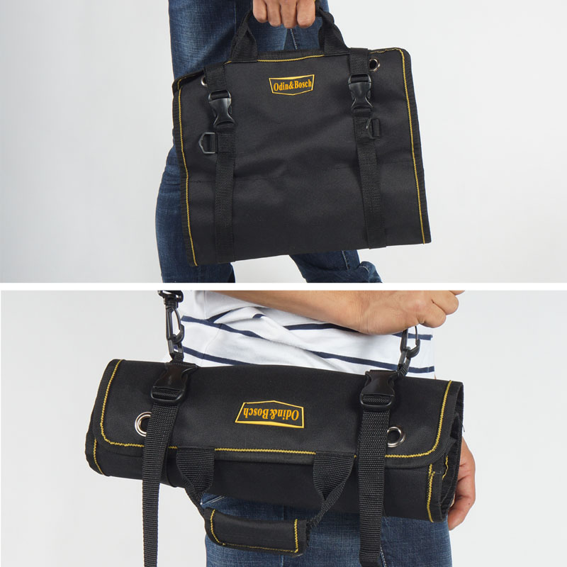 Customized Organizer Zipper Pocket Spanner Car Detailing Storage Rolling Electrician Tool Bag