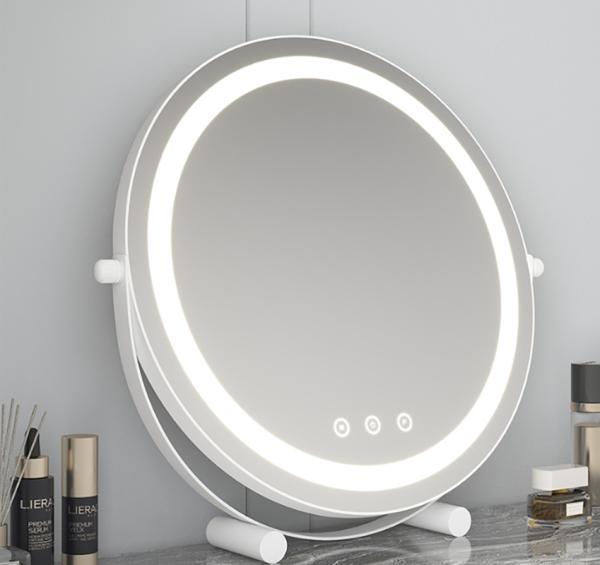Touch Screen Small Vanity Mirror with LED Lights for Personal Beauty Makeup