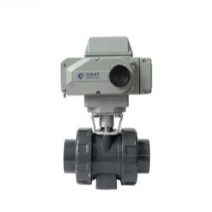 Plastic UPVC Electric Ball Valve Thread Connection For Water Acid And Corrosive Liquid