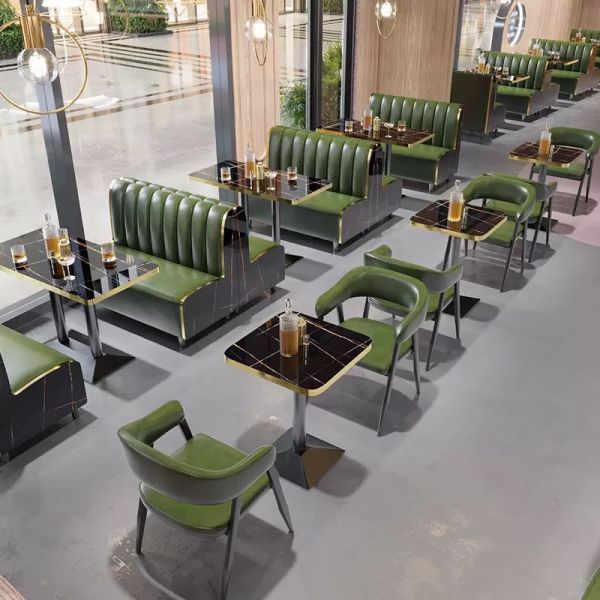 Hot Sale Luxury Bench Booth Sofa for Modern Restaurants Nightclubs Hotels Schools-Custom Aluminum Restaurant Furniture Durable