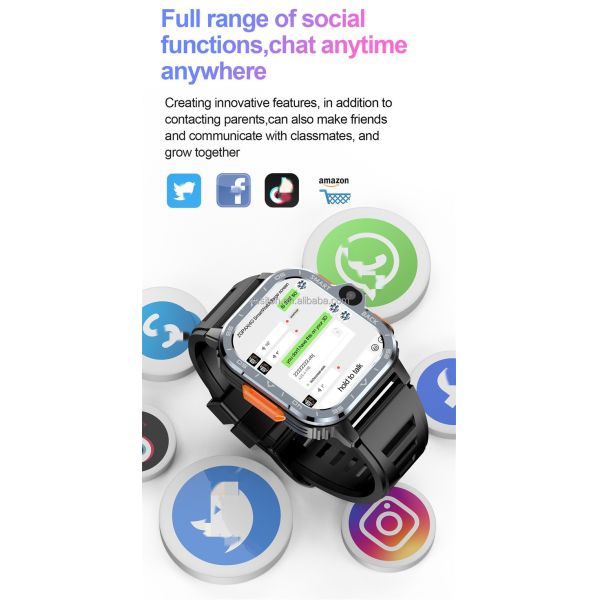 PGD 4G Smart Watch 1.99-inch HD IPS Screen 800mAh Battery IP67 Waterproof