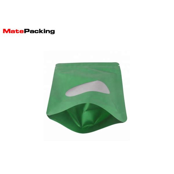 Matte Stand Up Custom Tobacco Pouch , Raw Leaf Tobacco Bag Pouch With Window