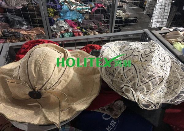 First Grade Second Hand Caps Cotton / Polyester Material Mixed Size For Africa