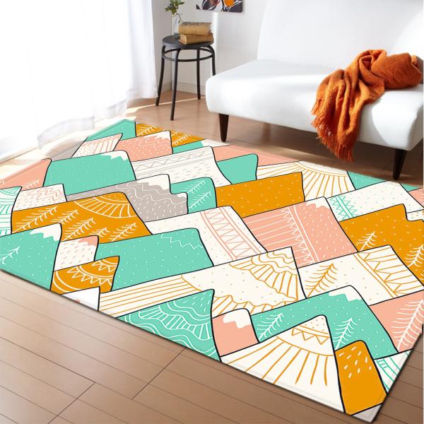 Non Skid 3D Printed Rugs 100*120cm Living Spaces Area Rugs