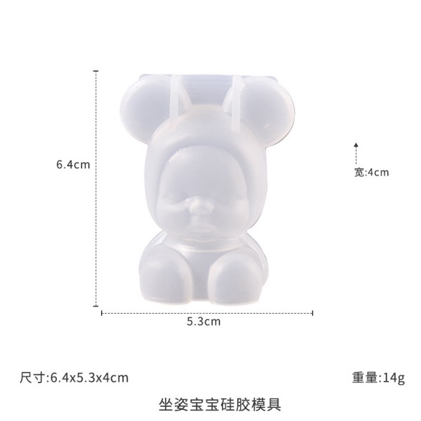 Crystal dropper mold, multiple teddy bear geometric animal 3D unicorn blessing rabbit silicone molds