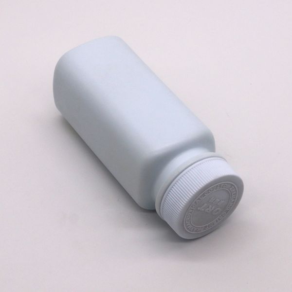 120cc HDPE Carré de qualité médicamenteuse Pilule en plastique Capsule Tablette Bouteille rechargeable pour médicament