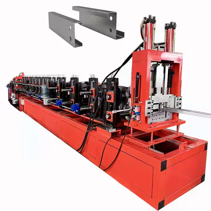 Metal Steel Framing Profile Warehouse Automatic Changed CZ Purlin Hole Punch Cold Roll Forming Making Machine For House
