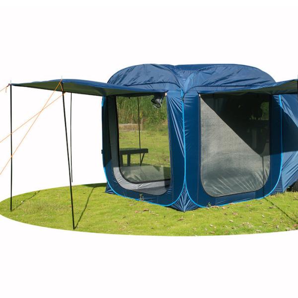 200*200*196CM Silver Coated 210T Pop UP SUV Tent With Waterproof Design And Mesh Windows UV Protection