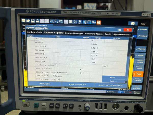 Rohde & Schwarz FSW85  Ultra Wideband RF Spectrum Analyzer 85 GHz