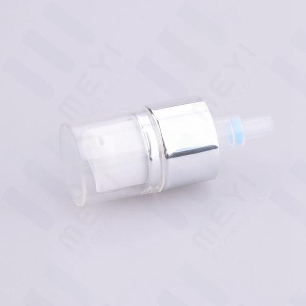 Pompe cosmétique de jet de pompe de traitement de pp avec le chapeau, 18/410 pompe crème en aluminium argentée