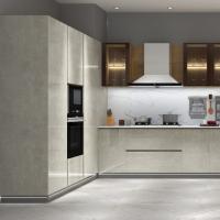 Elegante Fornecedor Gloss Laca Gabinete de Cozinha com Acessórios Práticos