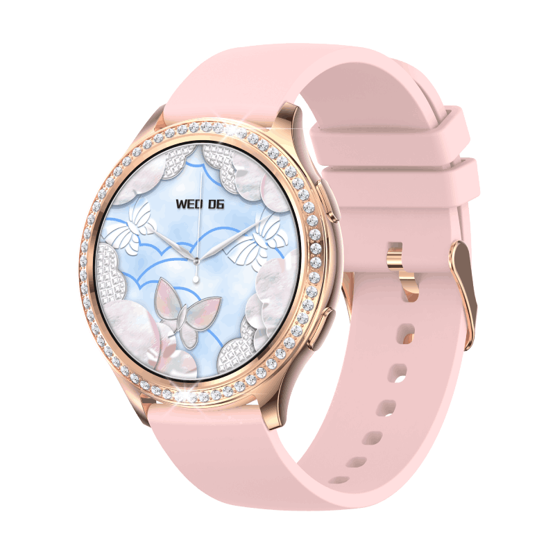 Support OEM & ODM | Luxury Diamond Ladies Smart Watch with BT5.1 Bluetooth Call IP67 Waterproof and 1.32-inch IPS Display