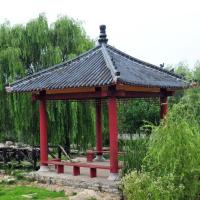 Des toits japonais traditionnels de gazebo, des carreaux, des bardeaux.
