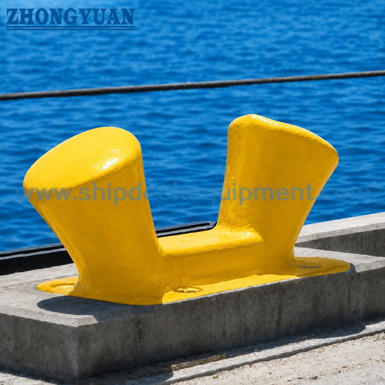 20–200T Bolted Anchorage Double Bitt Dock Bollard | Cast Steel / Ductile Iron Inclined Mooring Bollard