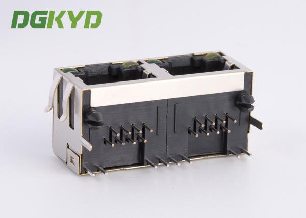 L'usine a adapté l'Ethernet aux besoins du client RJ45 Jack With LED gauche du bouclier 2 de profondeur de 15.75mm