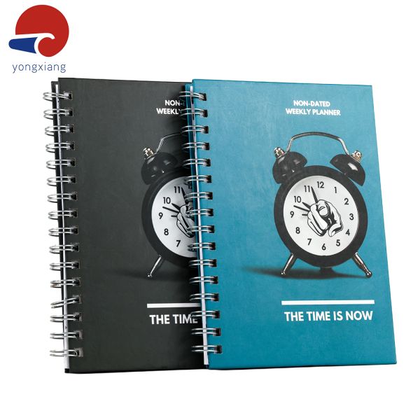 106 Sheets Hardcover Daily Planner Matte Lamination / Glossy Lamination Custom Spiral Bound Notebooks
