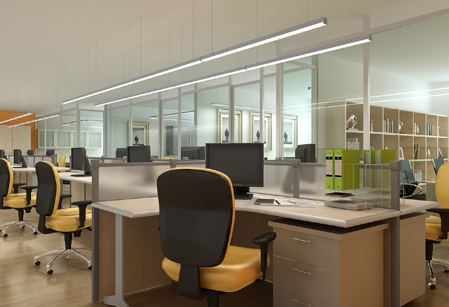 Aluminum 75-80lm/W CE LED Linear Lighting Fixture Warm White Office 36W IP20