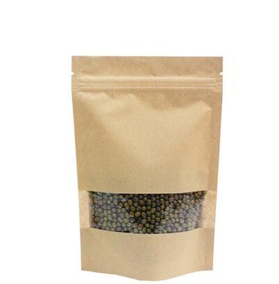 Resealable Stand Up Plastic laminated kraft food paper bag with zipper for cookies/coffee/chocolate/tea/chips