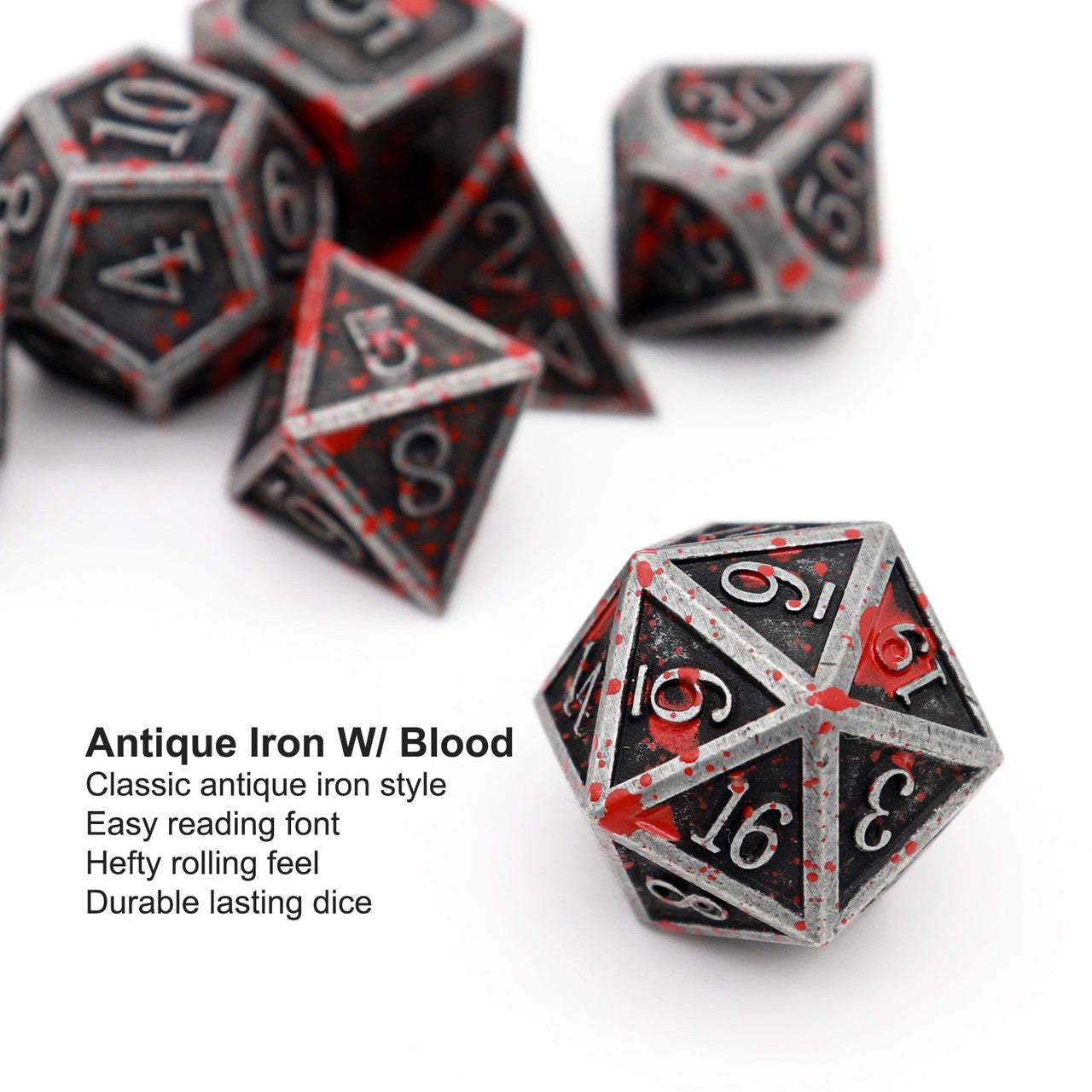 Lightweight Archaize Dice with Engraved Numbers and Vintage Look for Board Games