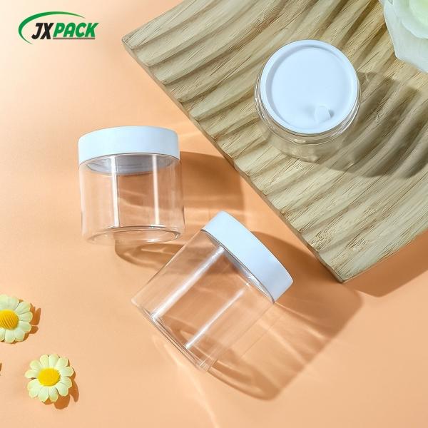 Pet Lids 5oz 6oz 8oz 50ml 50g Clear Plastic Cosmetic Packaging Jar For Face Cream