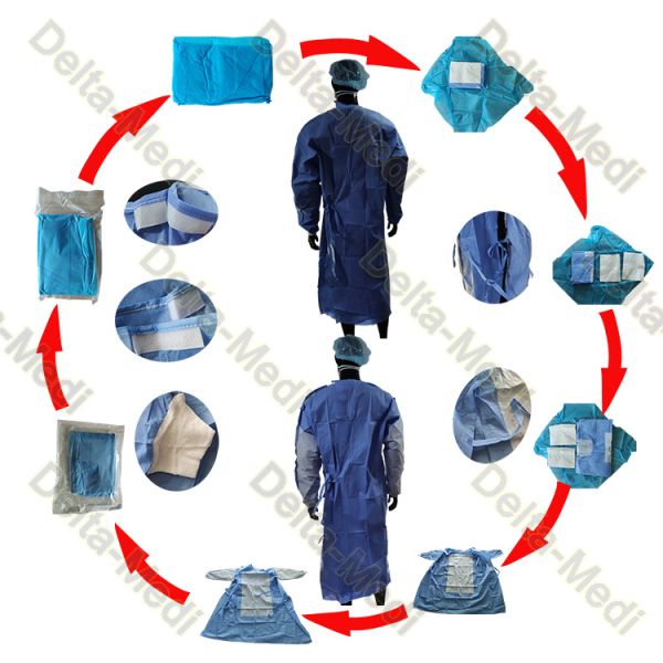 Усиленная стерильная устранимая хирургическая мантия больницы SMS мантии терпеливая хирургическая