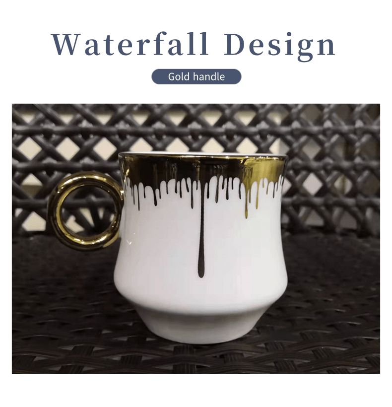 Ceramic Mugs Fashion Coffee Cups Nordic Blank OEM Porcelain White Gold Mug