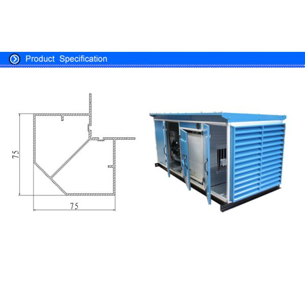 Industrial Aluminum Profile , 6061/ 6063 T5 Aluminum Extrusion Alloys 75 * 75 Mm Size