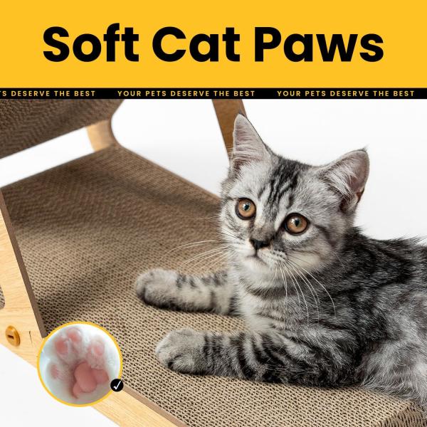 Cat Scratching Board for Indoor Kittens, Space-Saving Furniture Protector for Sofa Walls, Light Wood