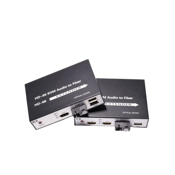 4K HDMI Fiber Extender KVM With USB Local Loopout 3.5mm Audio Single Fiber Up To 20Km