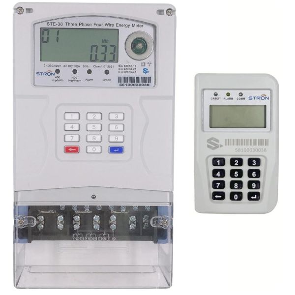 Prepaid 3-Phase Digital Split Electric Meter RS485 Communication DIN Rail Remote Access for Home Office Energy Monitoring