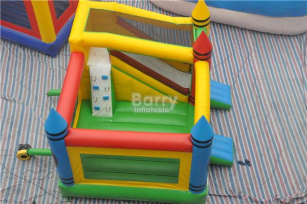 PVC Tarpaulin Inflatable Combo , 5x4x3.6m Kids Inflatable Bounce House With Slide
