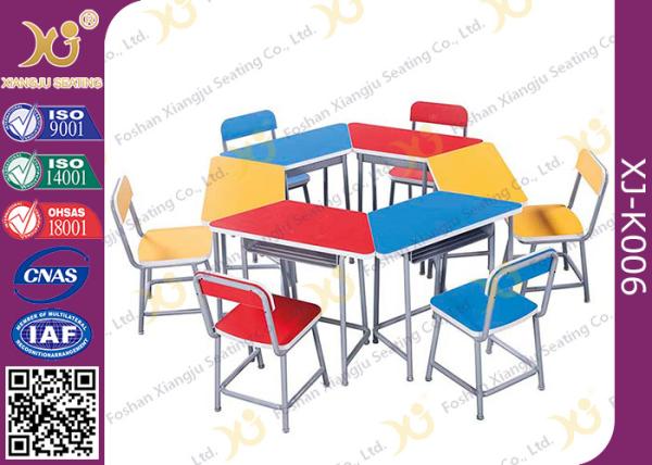 Multi Functional Combination Student Desk And Chair Set With Steel Drawer / Classroom Furniture
