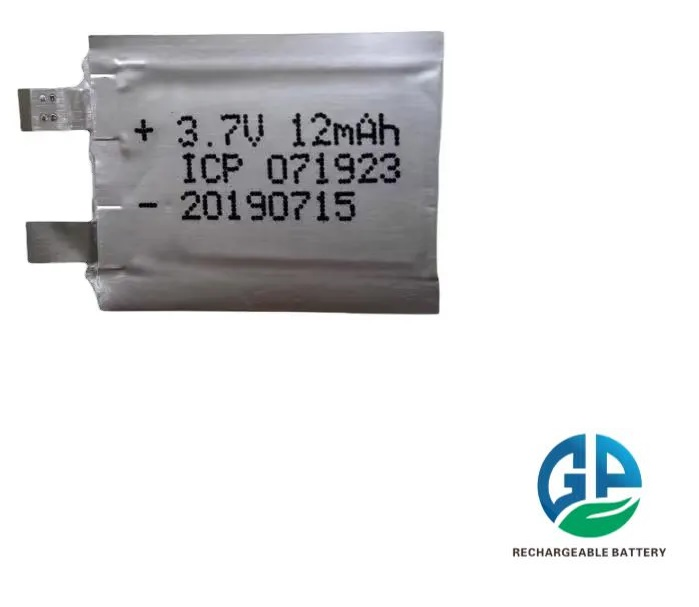 Небольшая батарея полимера иона лития полимера 3.7v 12mah Li ультра утончает Lipo 071923