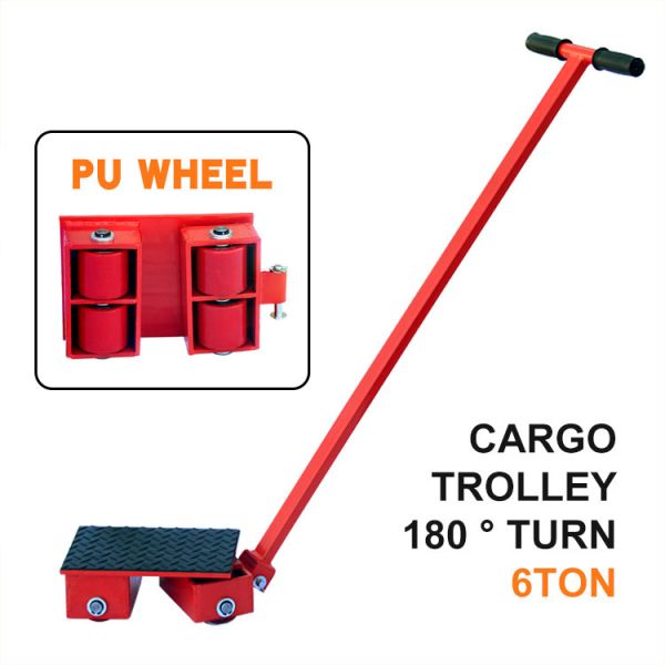3500 W Heavy Duty Transportation Dolly with 360 Degree Rotation for Industrial Material Moving Trolley