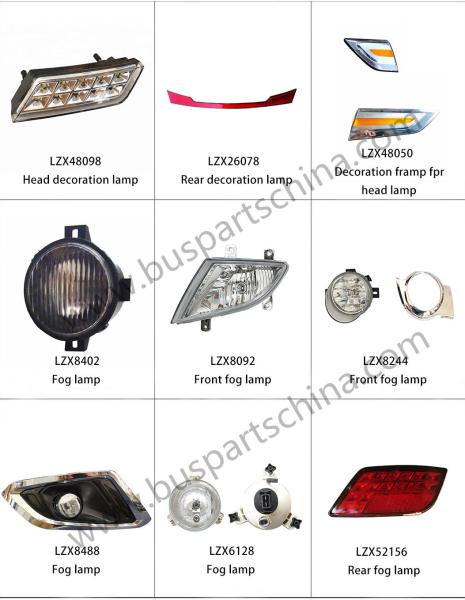 MARCOPOLO Bus Spare Parts Headlamp Taillamp Sidelamp Marker Lamp Rearview Mirror Fog Lamp Brake Lamp Decotation Board