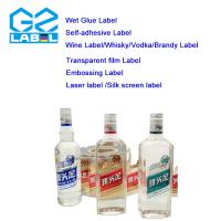 Papier autocollant transparent imprimable pour étiquette de bouteille de vin Des modèles et des formes personnalisés disponibles