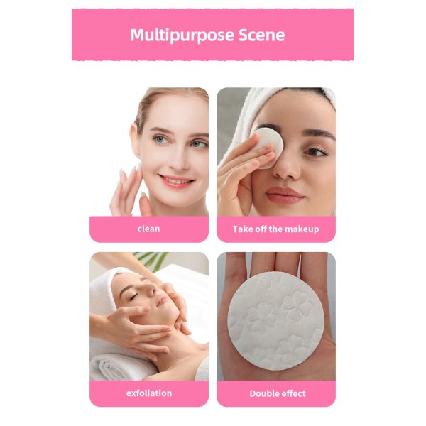 Customizable Disposable Organic Cotton Face Cleaning Pads Soft Design Logo for Facial Use Premium Custom Cosmetic Cotton Pads